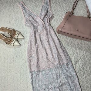Elegant Pink Lace Dress